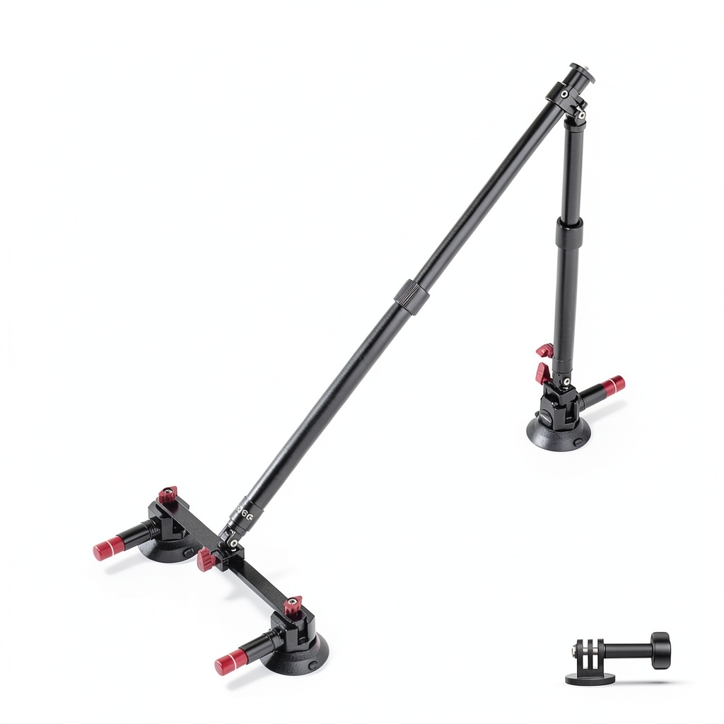 Neewer Triple Suction Cup Car Mount Kit attached to a car windshield