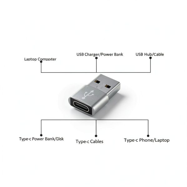 USB C Female to A Male Adapter 3 Pack Data Transfer Charging-3