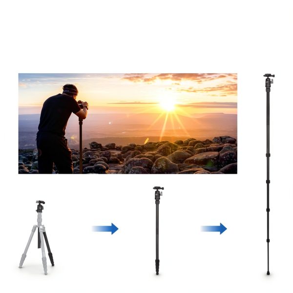 Neewer Carbon Fiber Tripod Monopod 65 Inch Travel DSLR-6