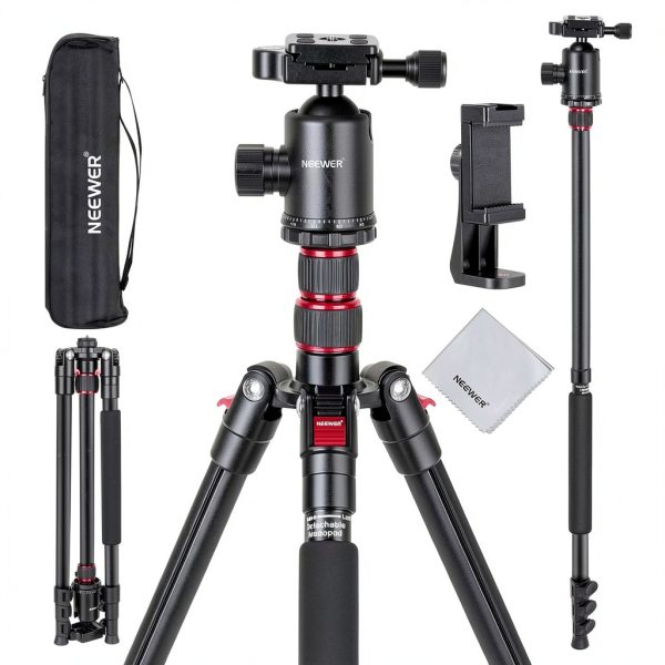 Neewer Camera Tripod Monopod Aluminum Ball Head Phone Holder-0