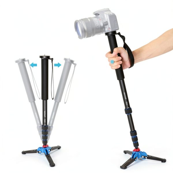 Neewer Aluminum Monopod with Tripod Base for DSLR Cameras-2