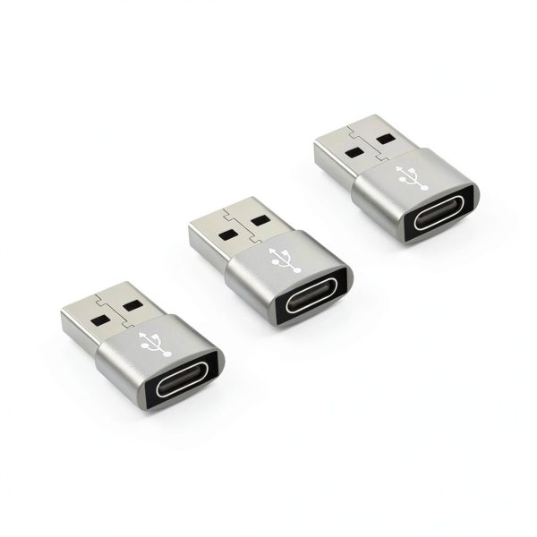 USB to USB C Adapter 3 Pack Charger Data Transfer Compatible-1