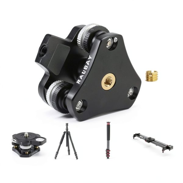 RAUBAY Tripod Leveling Base Aluminum Micro Adjustment-4