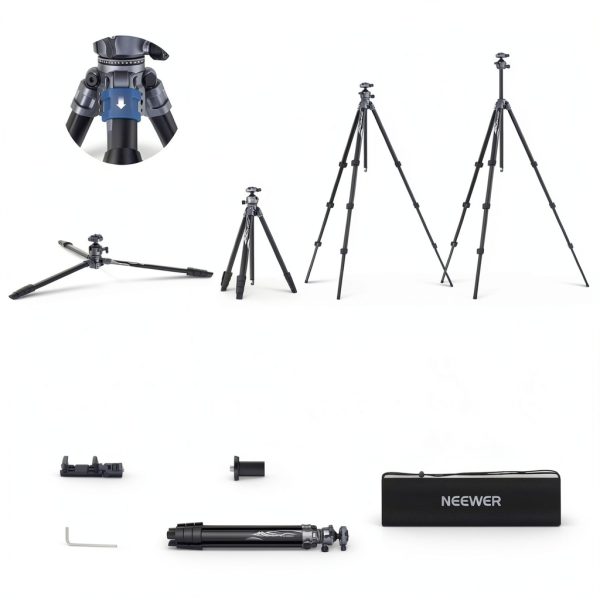 NEEWER LT07 Aluminum Travel Tripod Camera Ball Head Arca QR-8