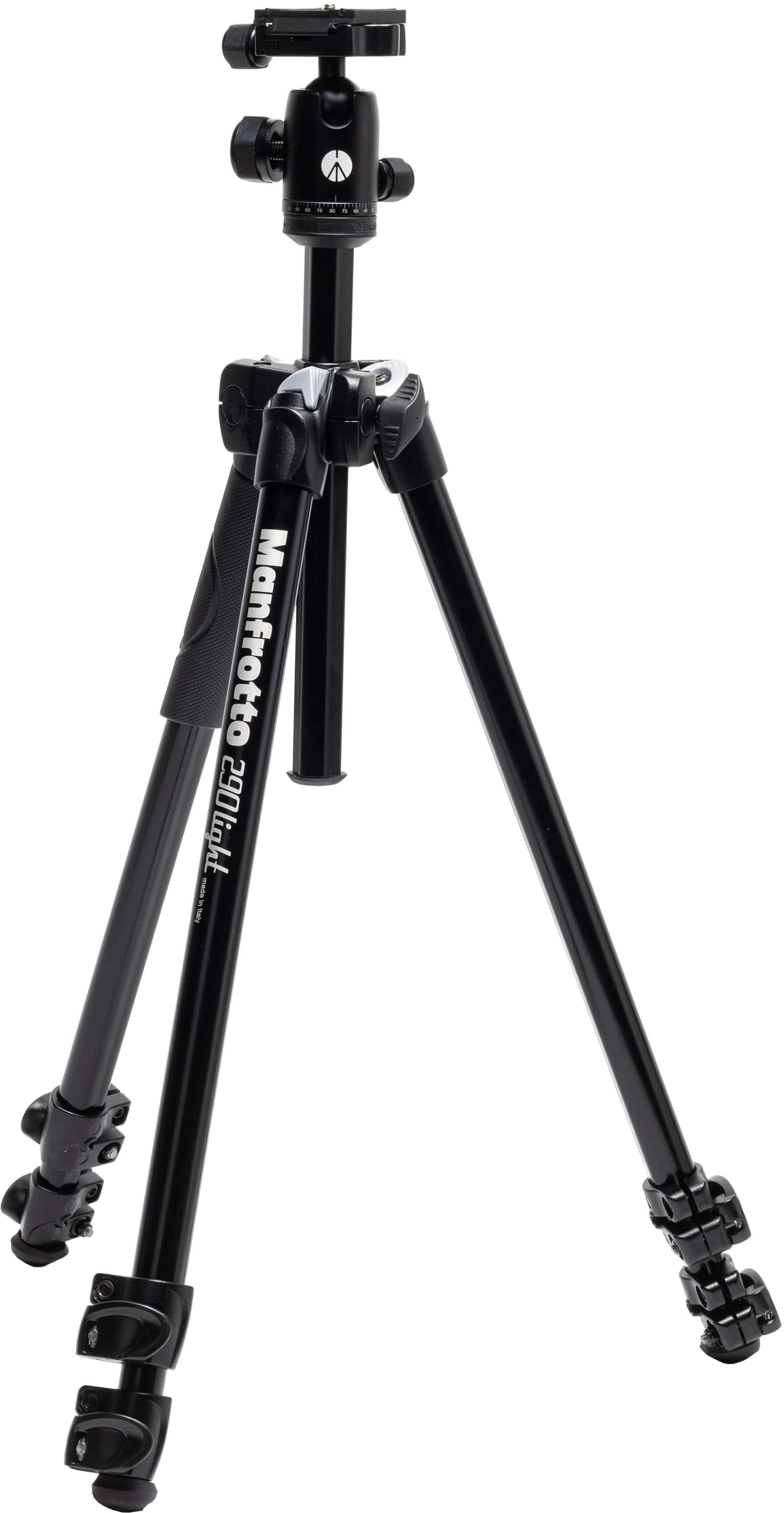 Manfrotto 290 Tripod set up on rocky ground with camera attached