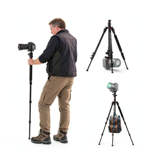 Neewer Basics Aluminum Tripod Monopod 360 Ball Head Phone-6