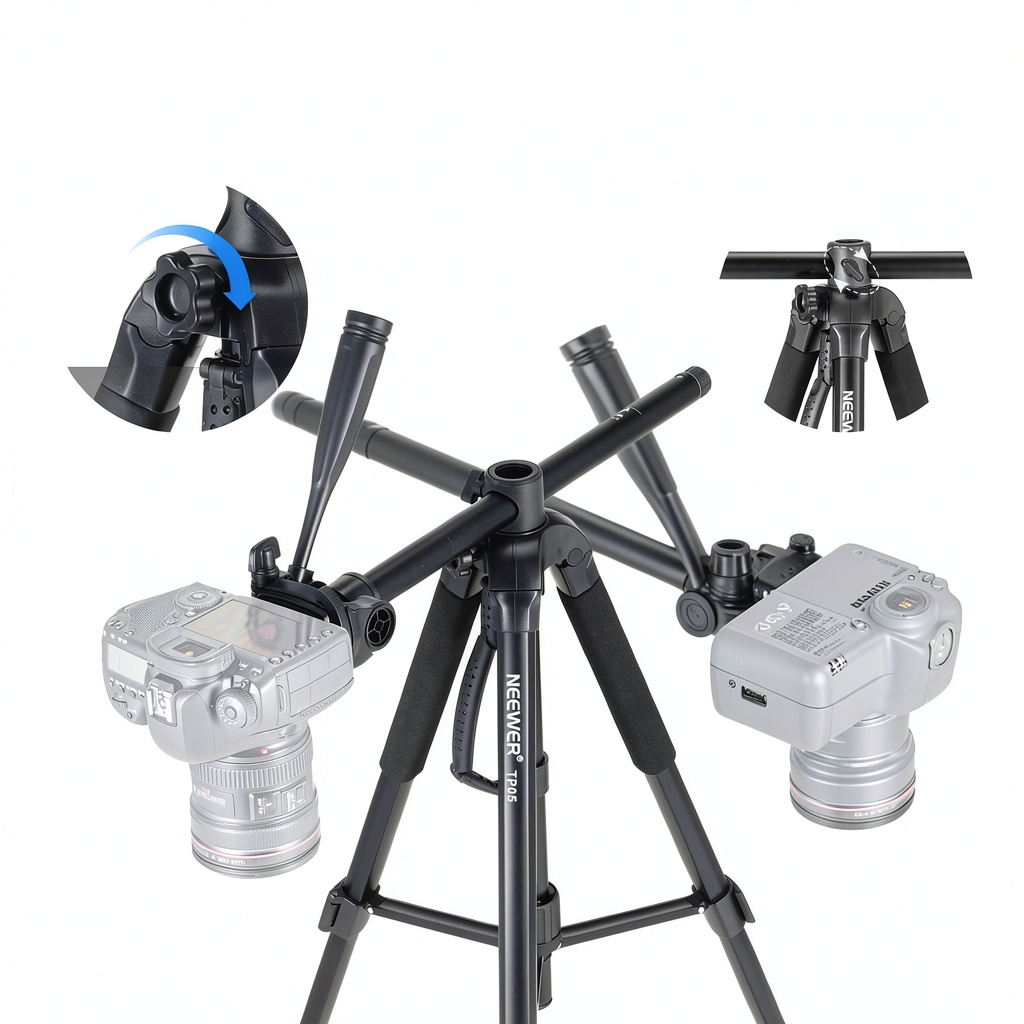 NEEWER Basic tripod set up with DSLR camera in a studio environment