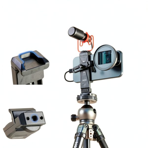 Neewer Phone Holder with 17mm Adapter Universal Tripod Mount-5