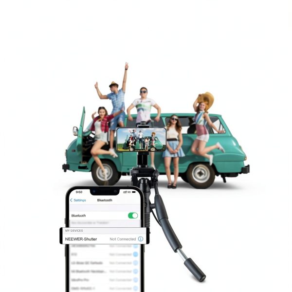 Neewer Basic Mini Desk Tripod 3 Way Pan Tilt Head Remote-4