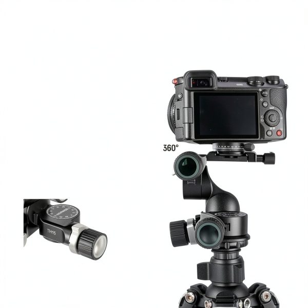 Neewer 3 Way Geared Tripod Head Aluminum Alloy Camera Pan-5