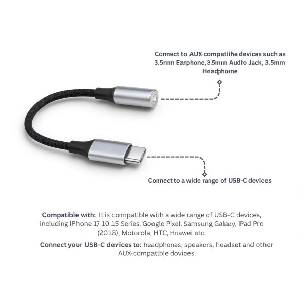 USB C to 35mm Audio Adapter 2Pack Compatible with iPhone 15-3