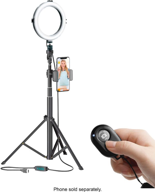 Bower Ring Light Selfie Studio 8 Inch Swivel Dimmable-9