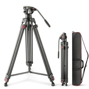 Neewer TP74 Video Tripod Fluid Head Aluminum Heavy Duty-0