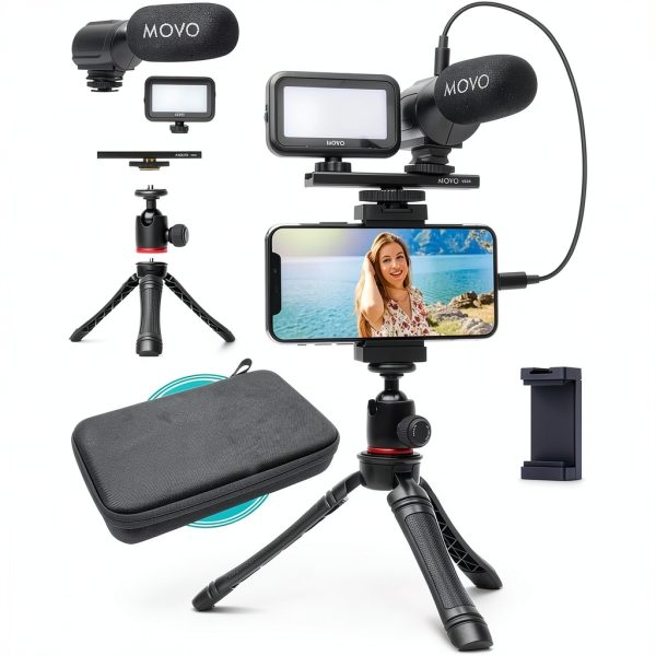 Movo iVlogger Smartphone Vlogging Kit with Microphone and-0