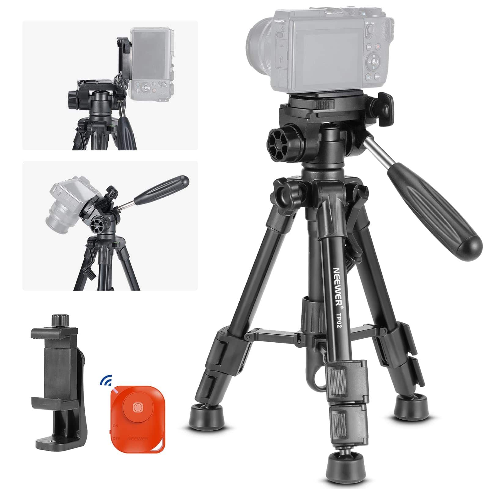 Neewer Basic Mini Desk Tripod folded for travel