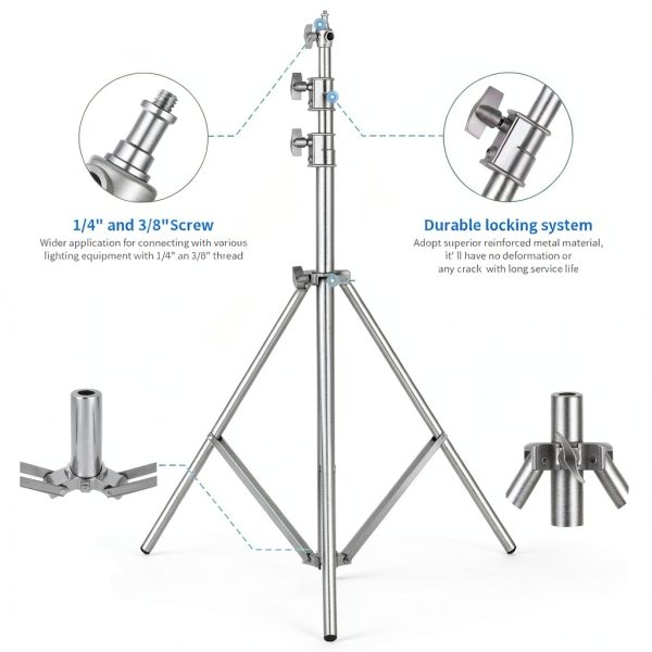 Neewer Stainless Steel Light Stand Spring Cushioned Heavy-2