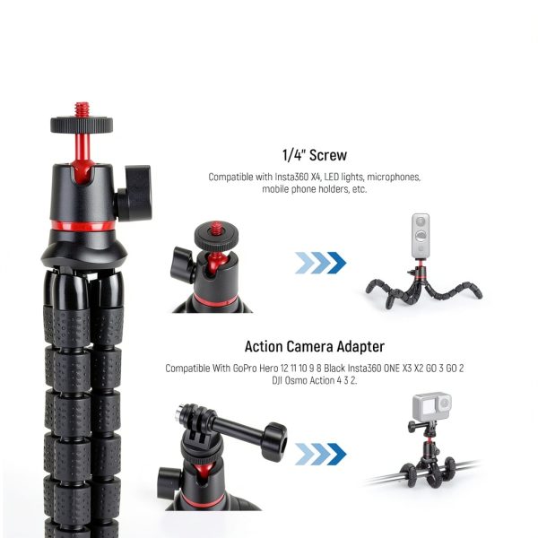 Neewer Flexible Tripod with Remote Action Camera Mount-1