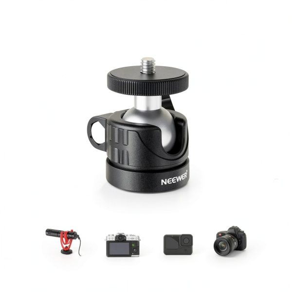 Neewer Basic Mini Ball Head Tripod Mount 360 Swivel 90 Tilt-2
