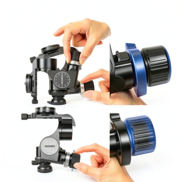 Neewer 3 Way Geared Tripod Head Aluminum Alloy Camera-3