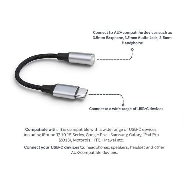 USB C to 35mm Audio Adapter 2Pack Compatible with iPhone 15-3