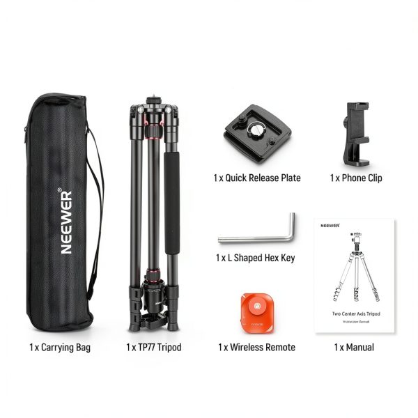 Neewer Aluminum Tripod Monopod 360 Ball Head Phone Holder-7