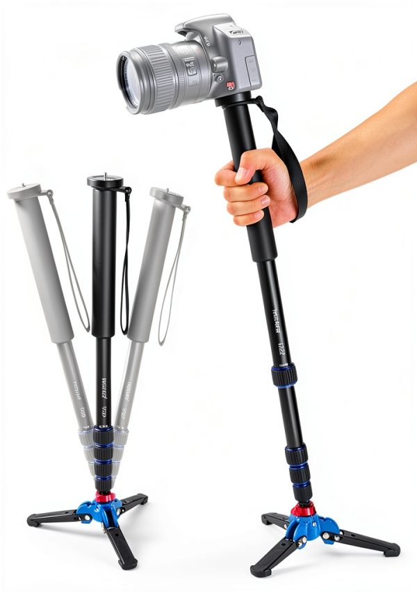 Neewer Aluminum Monopod with Tripod Base for DSLR Cameras-0