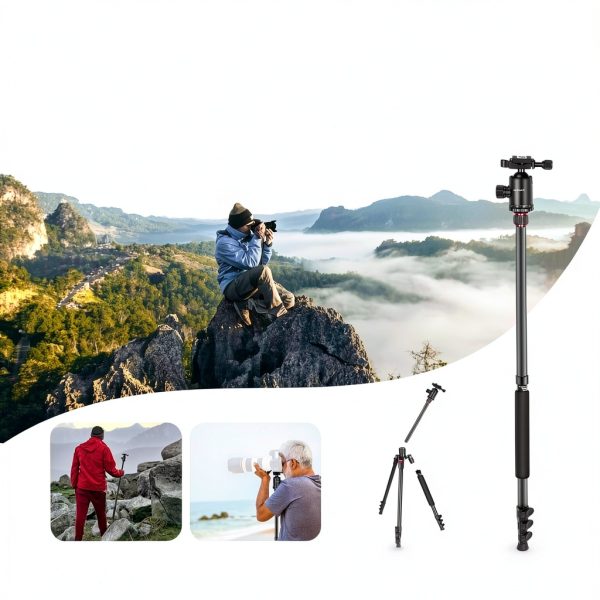 Neewer Aluminum Tripod Monopod 360 Ball Head Phone Holder-4