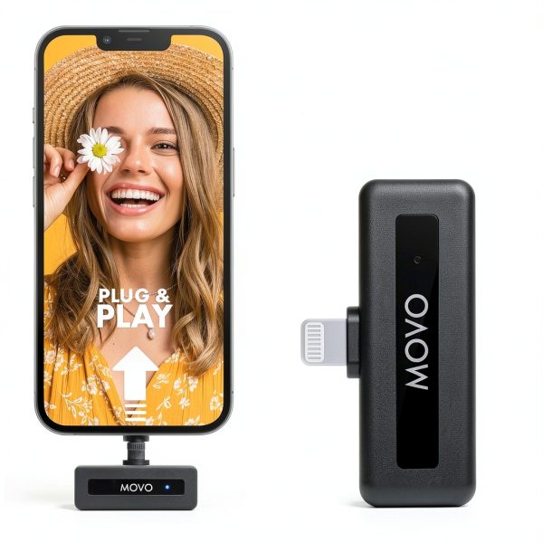 Movo VXR10 Wireless Shotgun Mic for iPhone Content Creators-5