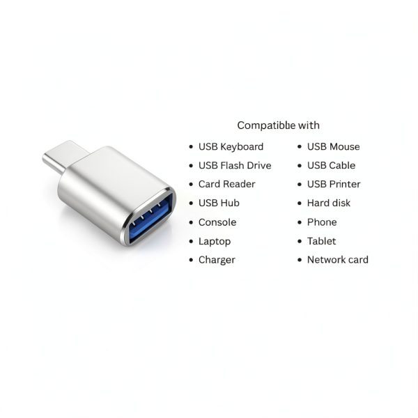 USB A to USB C Adapter 4PCS OTG Type C Converter Compatible-3