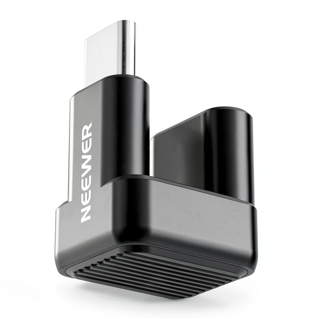 Neewer U Shaped USB C Adapter connected to a phone cage with SSD