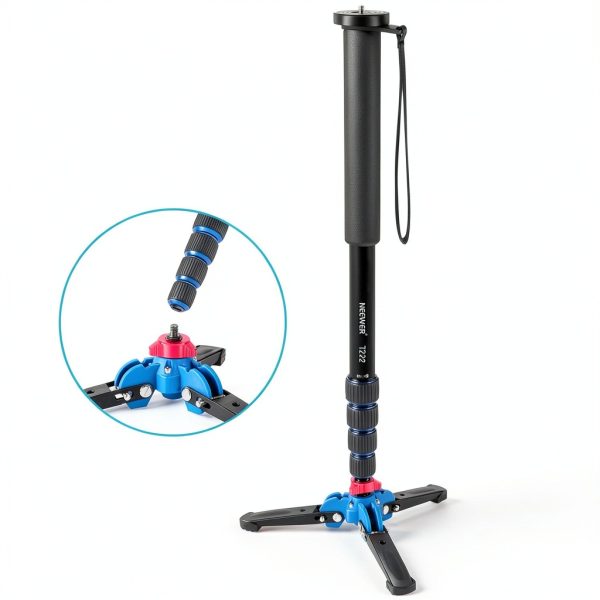 Neewer Aluminum Monopod with Tripod Base for DSLR Cameras-3