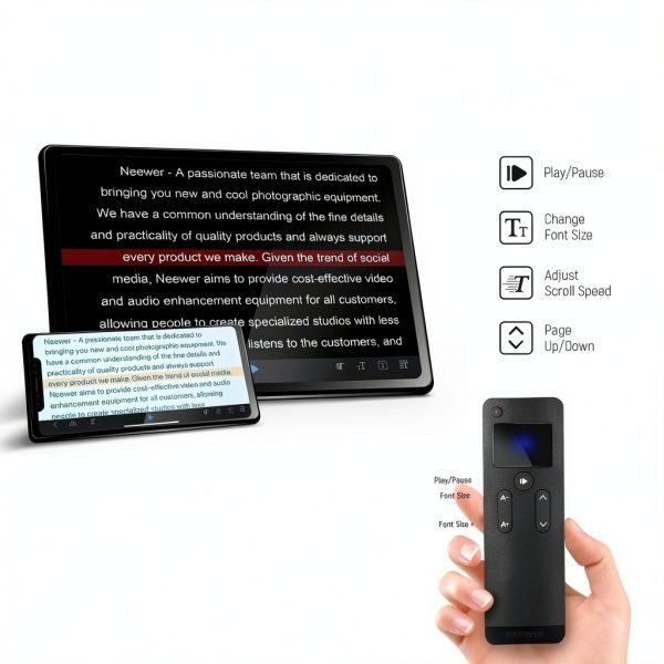 Neewer X12B Teleprompter Aluminum Alloy No Assembly Remote-3