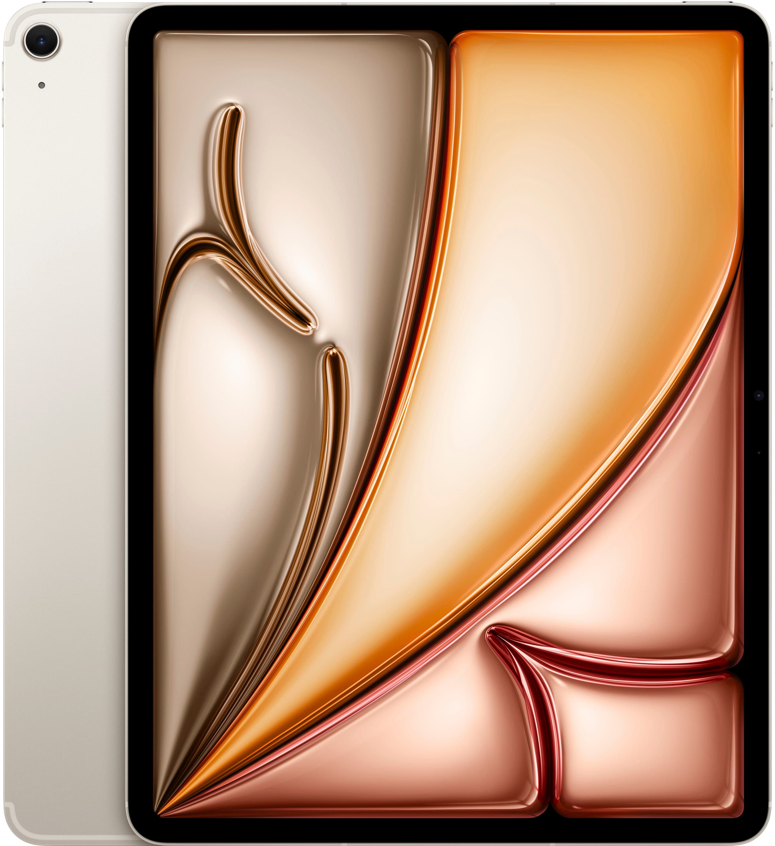 Apple iPad Air M2 in Starlight color on a desk
