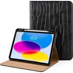 VIKESI iPad Case Leather Cover Pencil Holder Hand Strap-0
