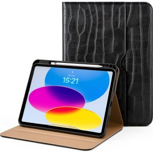 VIKESI iPad Case Leather Cover Pencil Holder Hand Strap-0