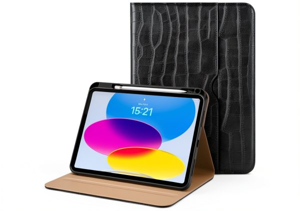 VIKESI iPad Case Leather Cover Pencil Holder Hand Strap-0