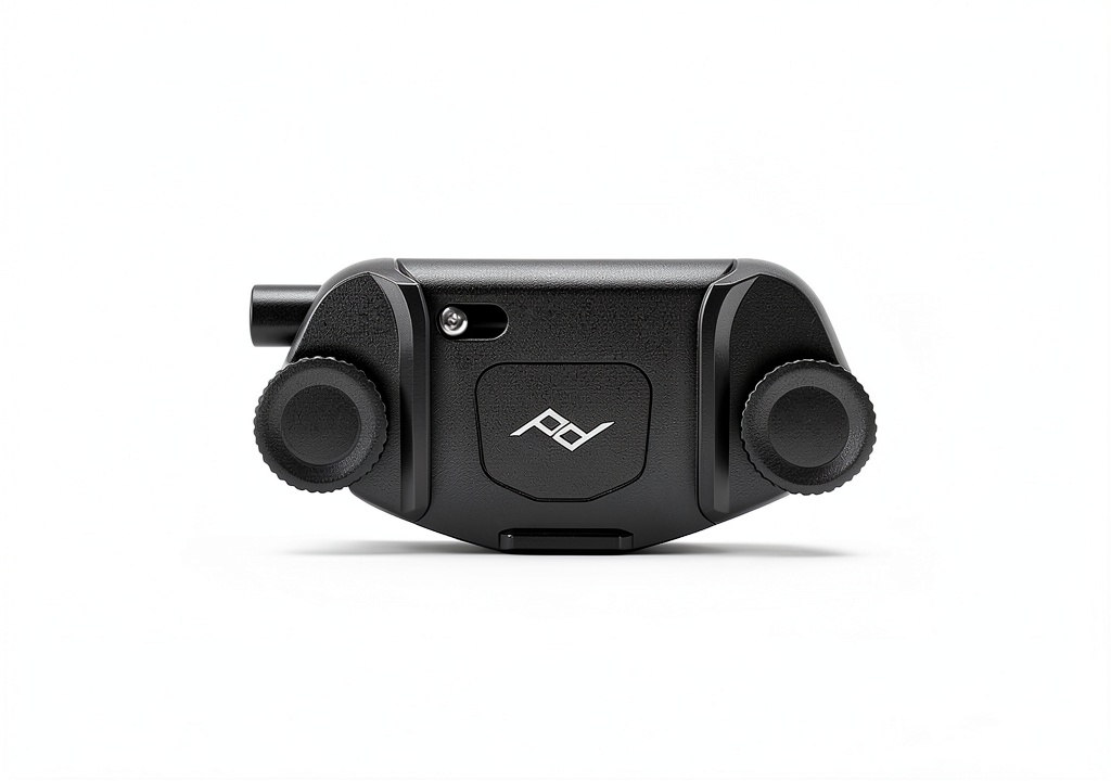 Peak Design Capture Clip mounted on a backpack strap