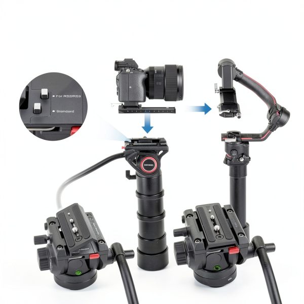 Neewer TP74 Video Tripod Fluid Head Aluminum Heavy Duty-3