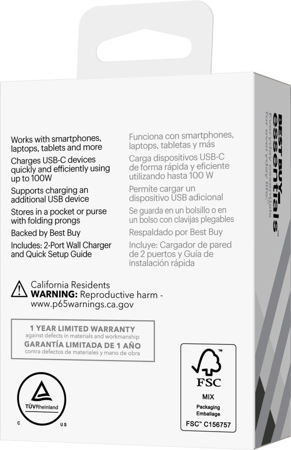 Best Buy essentials 100W Wall Charger Fast Charging Dual-6