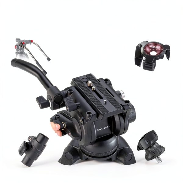 RAUBAY DV-3 Tripod Professional Fluid Head Camera Support-2