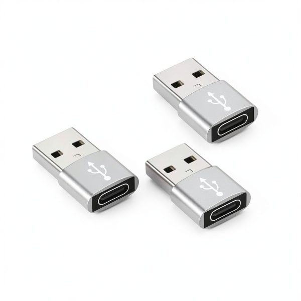 USB C Female to A Male Adapter 3 Pack Data Transfer Charging-0
