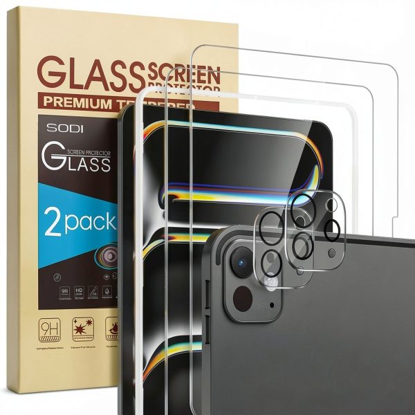 SODI iPad Pro 11 2024 Screen Protector 2 Pack Tempered Glass-0