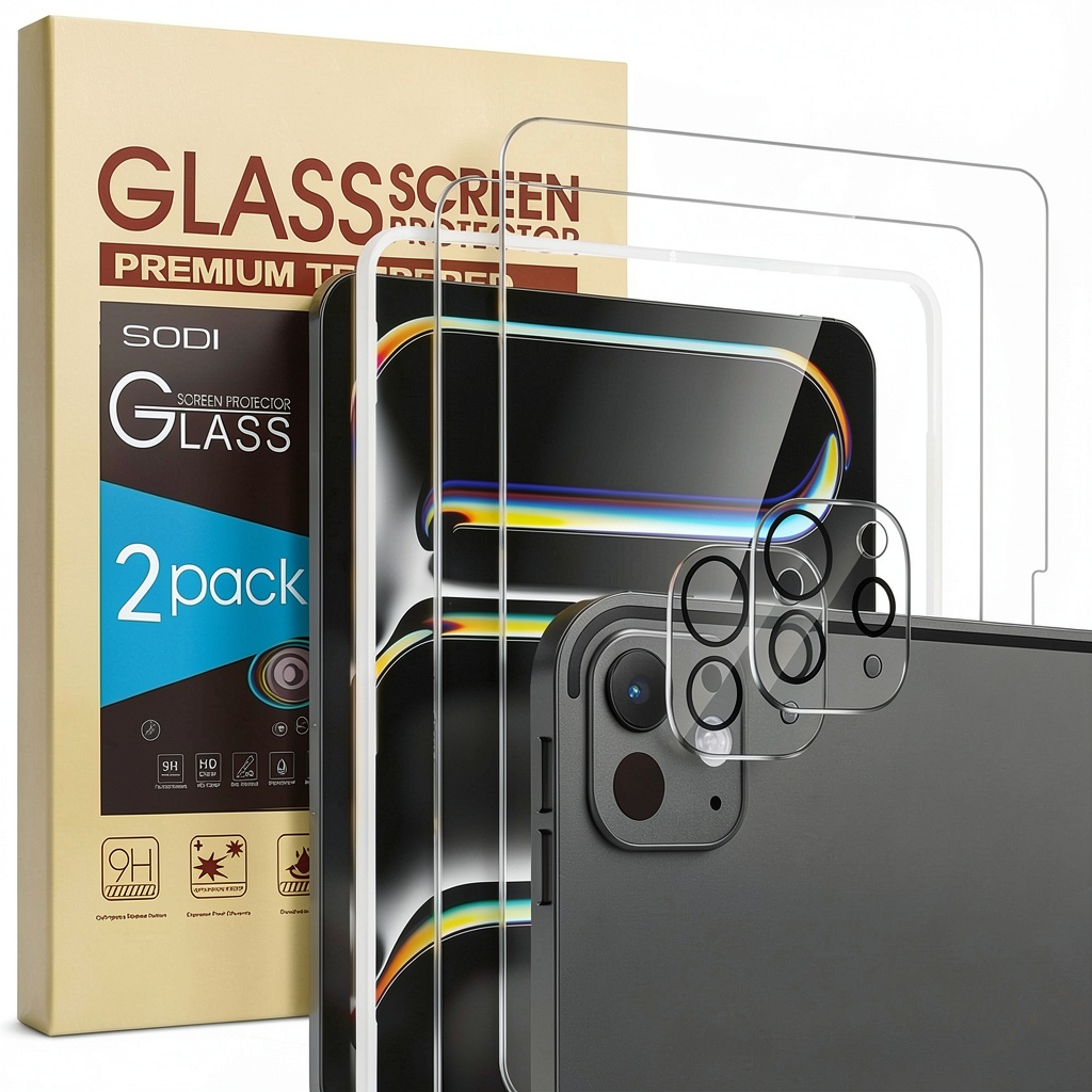 'SODI iPad Pro 11 2024 screen protector applied on device showing clear display'