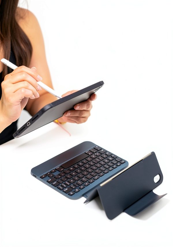 Macally iPad mini Keyboard Case Full Keys 360 View-5