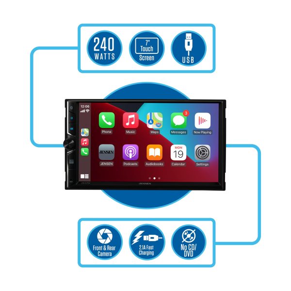 Jensen J3CA7W Car Stereo Touchscreen CarPlay Android Auto-2
