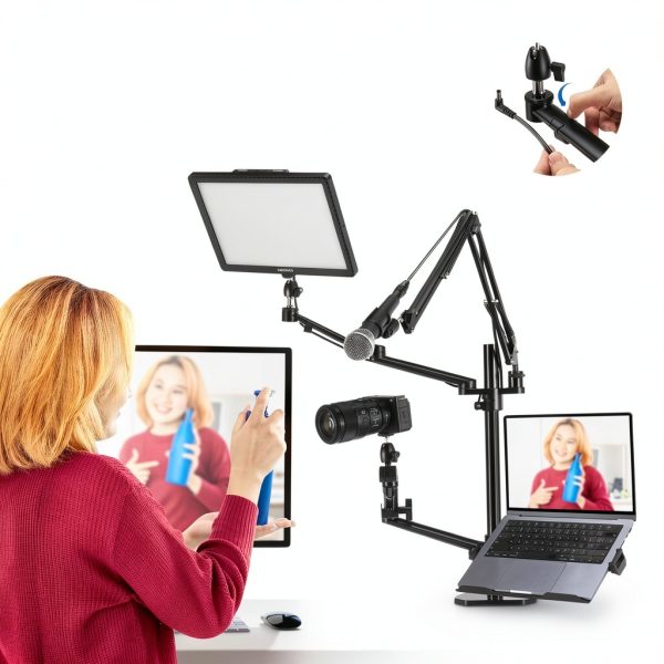 Neewer Overhead Camera Stand Desk Mount Rig 4 Boom Arms-4