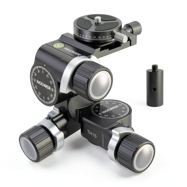 Neewer 3 Way Geared Tripod Head Aluminum Alloy Camera Pan-0