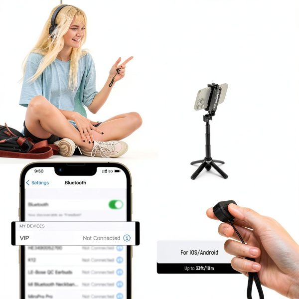 NEEWER Selfie Stick Bluetooth Remote Tripod iPhone Vlogging-6