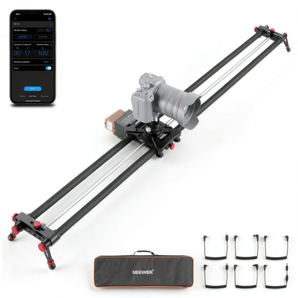 Neewer Motorized Camera Slider Carbon Fiber App Control ER1-0