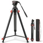 Neewer Video Tripod Fluid Head Aluminum DSLR Camera Stand-0